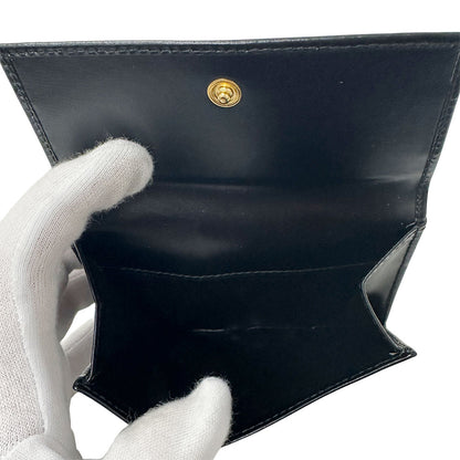 Ferragamo フェラガモ 二つ折り財布 ヴァラ ブラック レザー レディース 【中古】