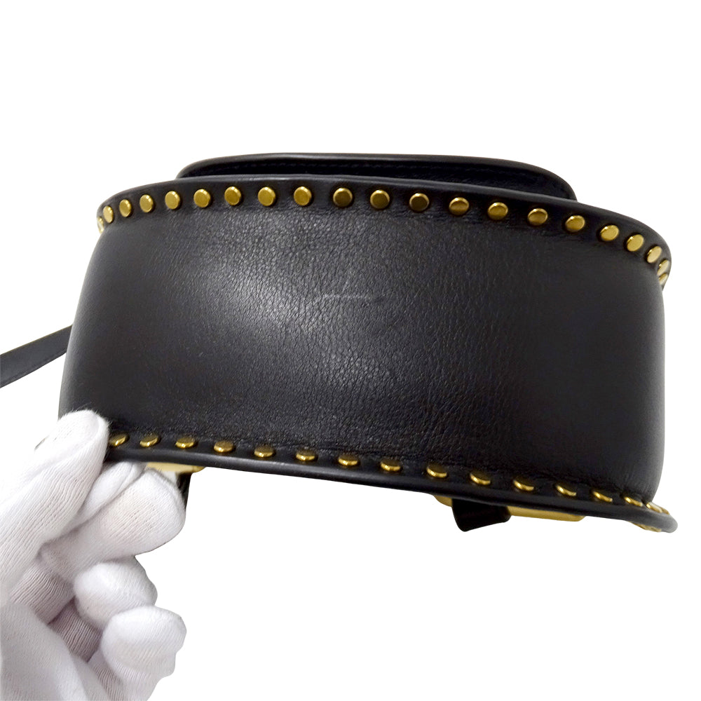 Chloe クロエ ハドソン ショルダーバッグ ブラック レザー レディース 【中古】