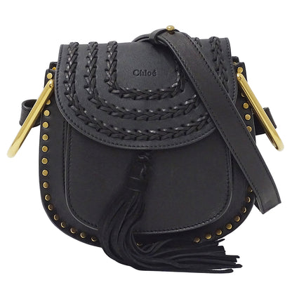 Chloe クロエ ハドソン ショルダーバッグ ブラック レザー レディース 【中古】