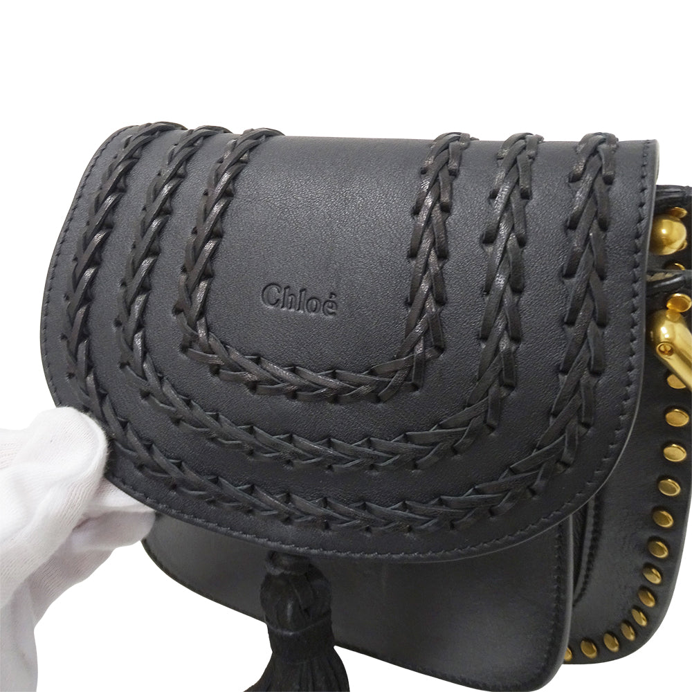 Chloe クロエ ハドソン ショルダーバッグ ブラック レザー レディース 【中古】
