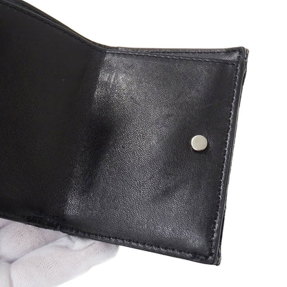 Dior ディオール 三つ折り財布 オブリーク ネイビー ジャガード レディース 【中古】