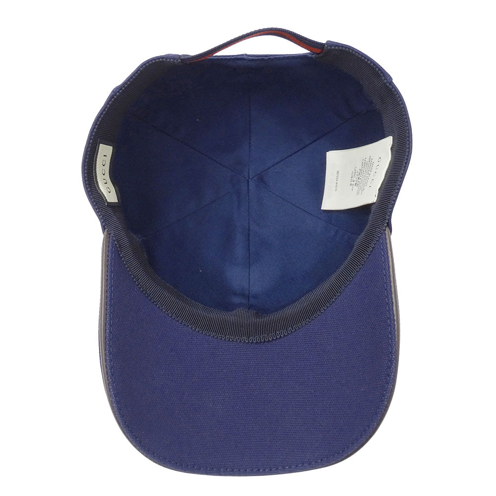 GUCCI グッチ キャップ インターロッキングG ネイビー 387554 コットン Sサイズ レディース メンズ 【中古】