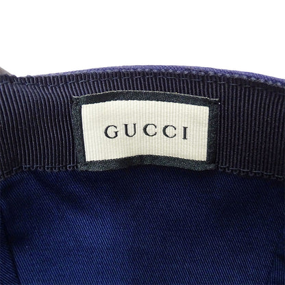 GUCCI グッチ キャップ インターロッキングG ネイビー 387554 コットン Sサイズ レディース メンズ 【中古】