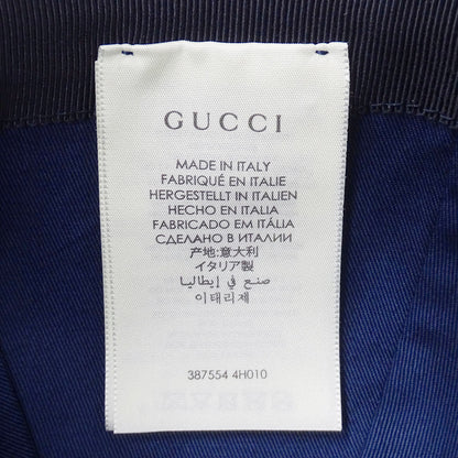 GUCCI グッチ キャップ インターロッキングG ネイビー 387554 コットン Sサイズ レディース メンズ 【中古】