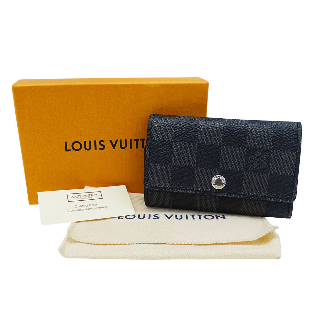 LOUIS VUITTON ルイ・ヴィトン ミュルティクレ6 キーケース ブラック N62662 ダミエグラフィットキャンバス メンズ 【中古】