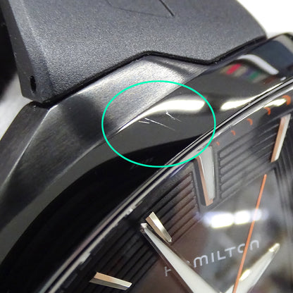 HAMILTON ハミルトン ベンチュラ エルヴィス80 H245850 メンズ 腕時計 デイト 自動巻き AT ステンレス SS ラバー ブラック 裏スケ 【中古】
