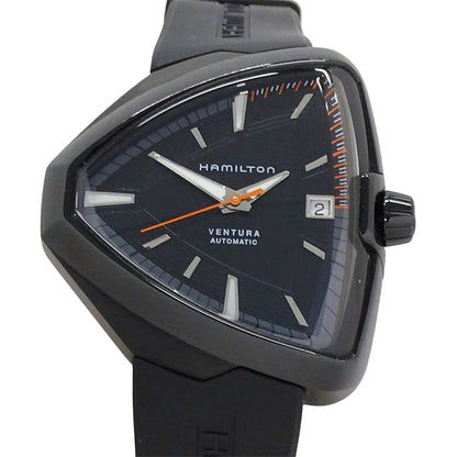 HAMILTON ハミルトン ベンチュラ エルヴィス80 H245850 メンズ 腕時計 デイト 自動巻き AT ステンレス SS ラバー ブラック 裏スケ 【中古】