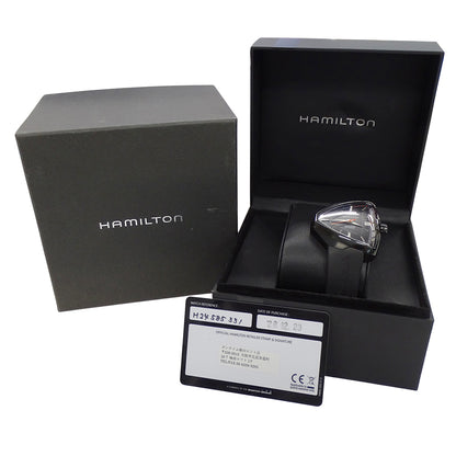 HAMILTON ハミルトン ベンチュラ エルヴィス80 H245850 メンズ 腕時計 デイト 自動巻き AT ステンレス SS ラバー ブラック 裏スケ 【中古】