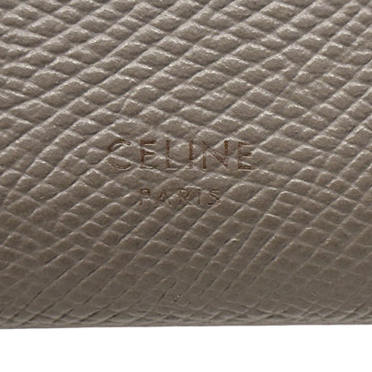 CELINE セリーヌ スモールトリフォールドウォレット 三つ折り財布 グレー レザー レディース 【中古】