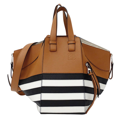 LOEWE ロエベ ハンモック ミニ 2wayバッグ ハンドバッグ ブラウン ブラック レザー レディース 【中古】