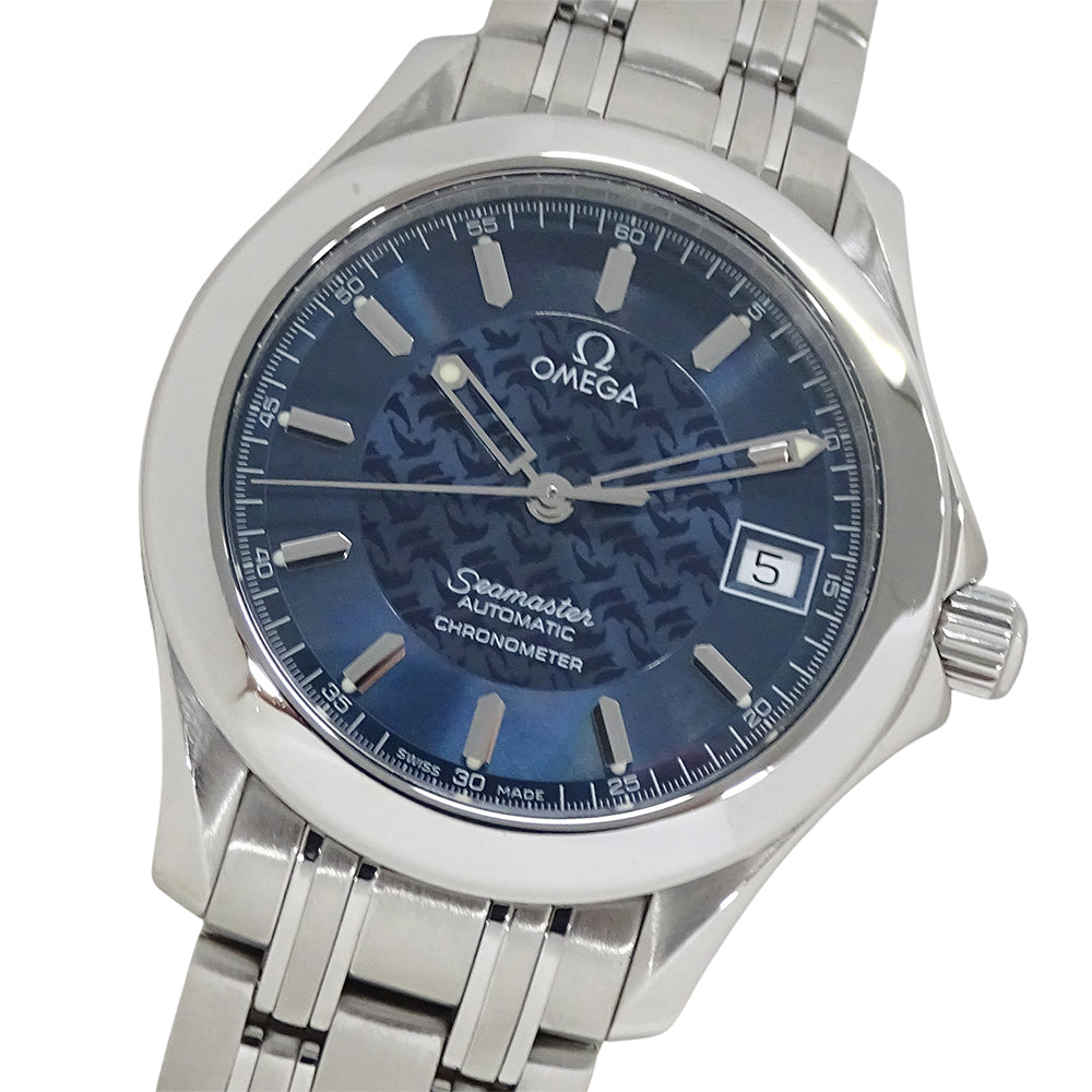 OMEGA オメガ シーマスター120 ジャックマイヨール 2506.80 メンズ 腕時計 3000本限定 デイト 自動巻き AT ステンレス SS シルバー ブルー 磨き済み 【中古】