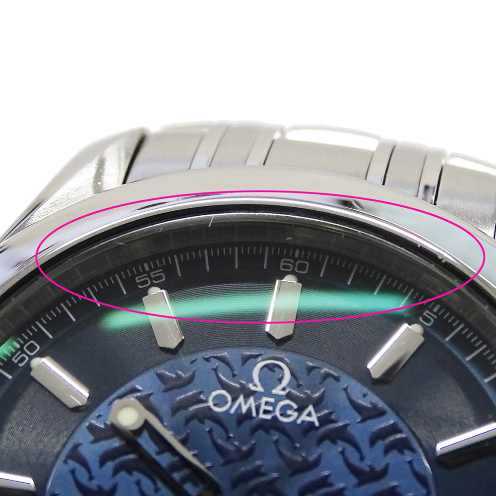 OMEGA オメガ シーマスター120 ジャックマイヨール 2506.80 メンズ 腕時計 3000本限定 デイト 自動巻き AT ステンレス SS シルバー ブルー 磨き済み 【中古】