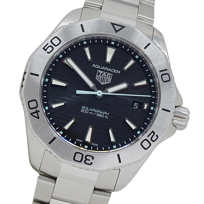 TAG Heuer タグホイヤー アクアレーサー WBP1114 BA0000 メンズ 腕時計 デイト ソーラーグラフ ステンレス SS シルバー ブラック 磨き済み 【中古】