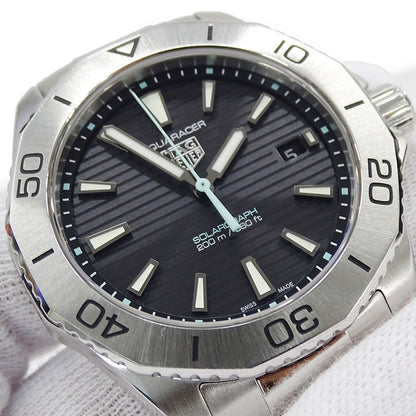 TAG Heuer タグホイヤー アクアレーサー WBP1114 BA0000 メンズ 腕時計 デイト ソーラーグラフ ステンレス SS シルバー ブラック 磨き済み 【中古】