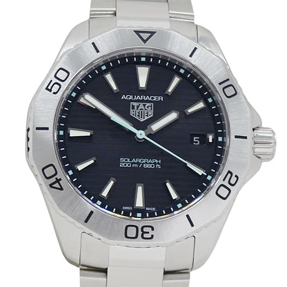 TAG Heuer タグホイヤー アクアレーサー WBP1114 BA0000 メンズ 腕時計 デイト ソーラーグラフ ステンレス SS シルバー ブラック 磨き済み 【中古】