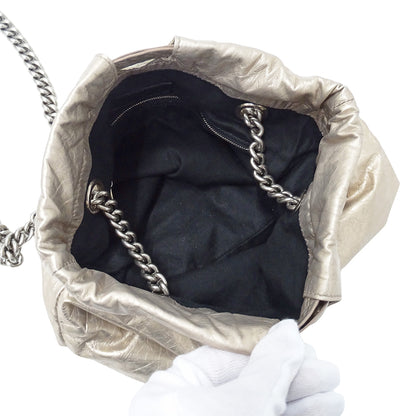 BALENCIAGA バレンシアガ ショルダーバッグ ゴールド 742942 レザー レディース 【中古】