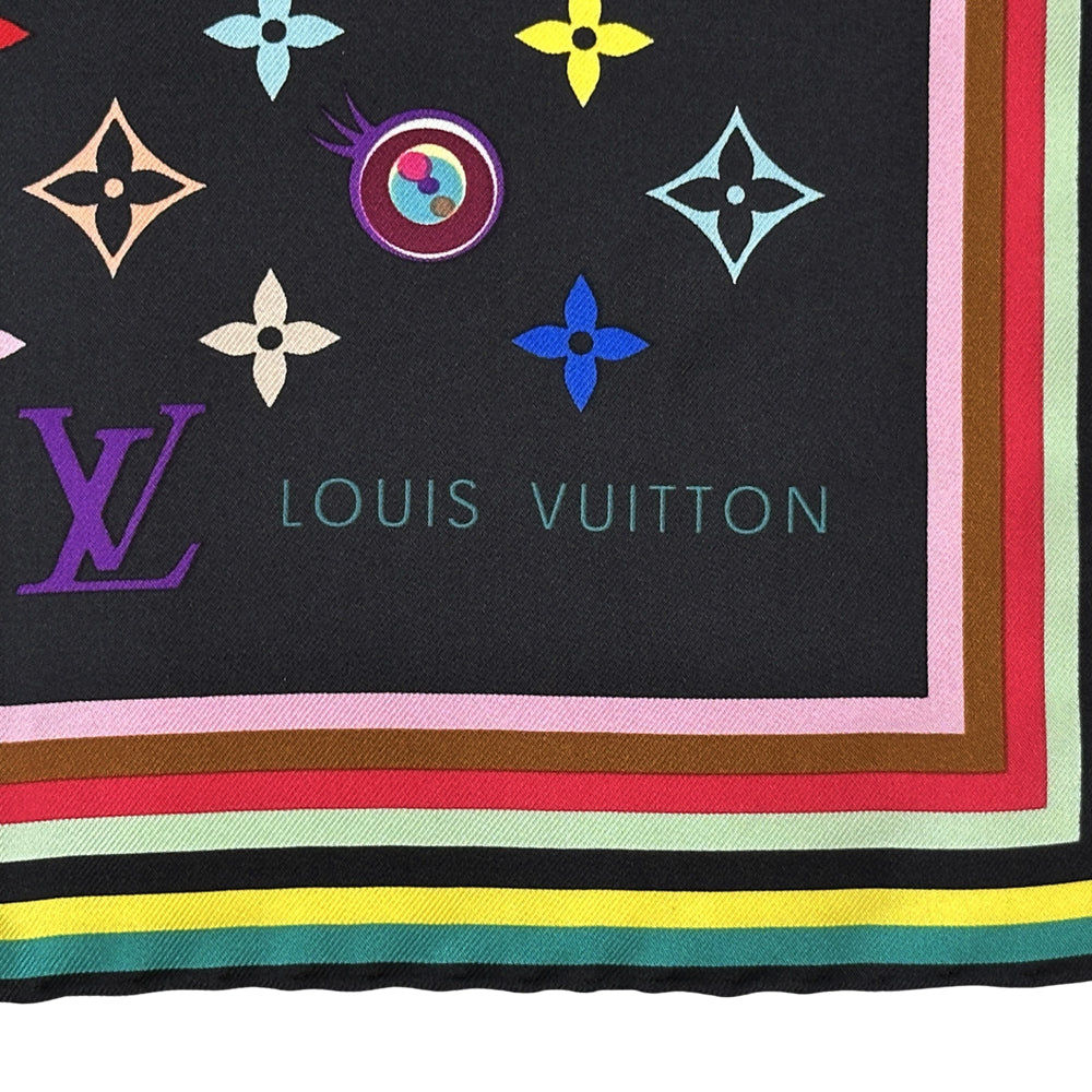 LOUIS VUITTON ルイ・ヴィトン アイラブモノグラム・スカーフ スカーフ モノグラム マルチカラー ノワール ブラック マルチカラー M72124 シルク レディース 【中古】