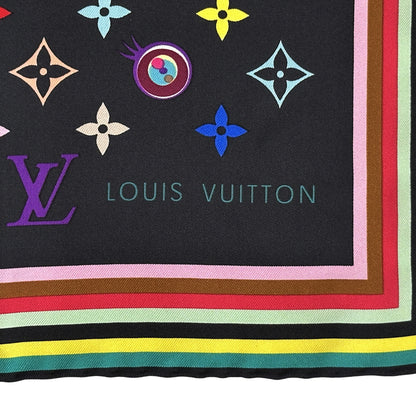 LOUIS VUITTON ルイ・ヴィトン アイラブモノグラム・スカーフ スカーフ モノグラム マルチカラー ノワール ブラック マルチカラー M72124 シルク レディース 【中古】