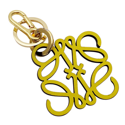 LOEWE ロエベ キーリング キーホルダー アナグラム レザー イエロー レディース メンズ 【中古】