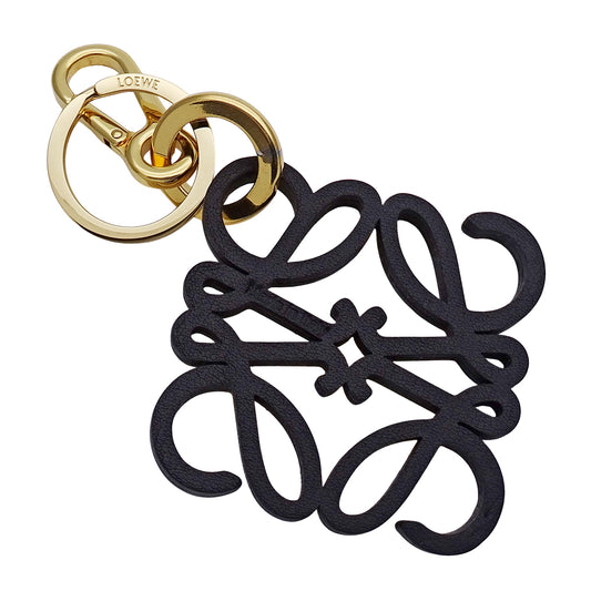 LOEWE ロエベ キーリング キーホルダー アナグラム レザー イエロー レディース メンズ 【中古】