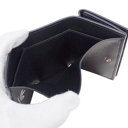 BALENCIAGA バレンシアガ adidas ミニウォレット 三つ折り財布 ブラック 721893 レザー レディース メンズ 【中古】