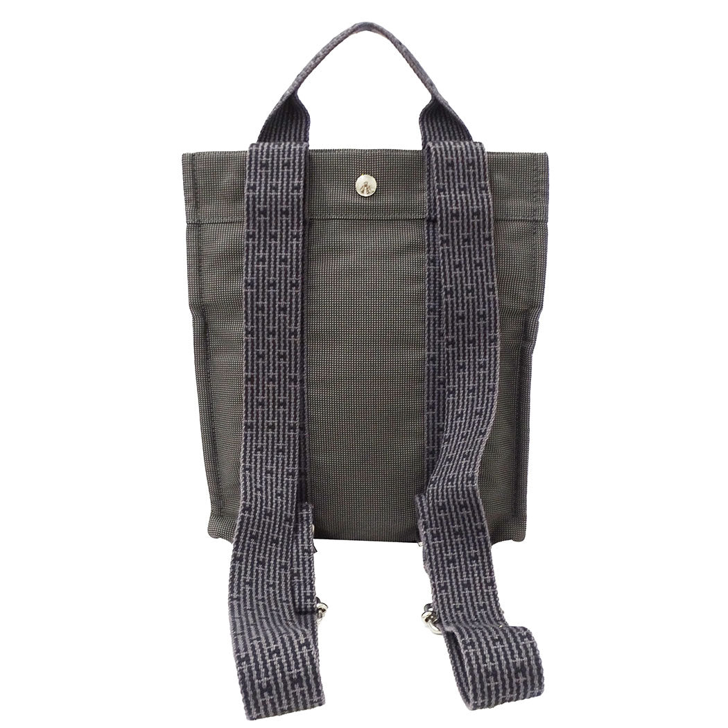 HERMES エルメス アドPM リュック エールライン グレー キャンバス レディース 【中古】