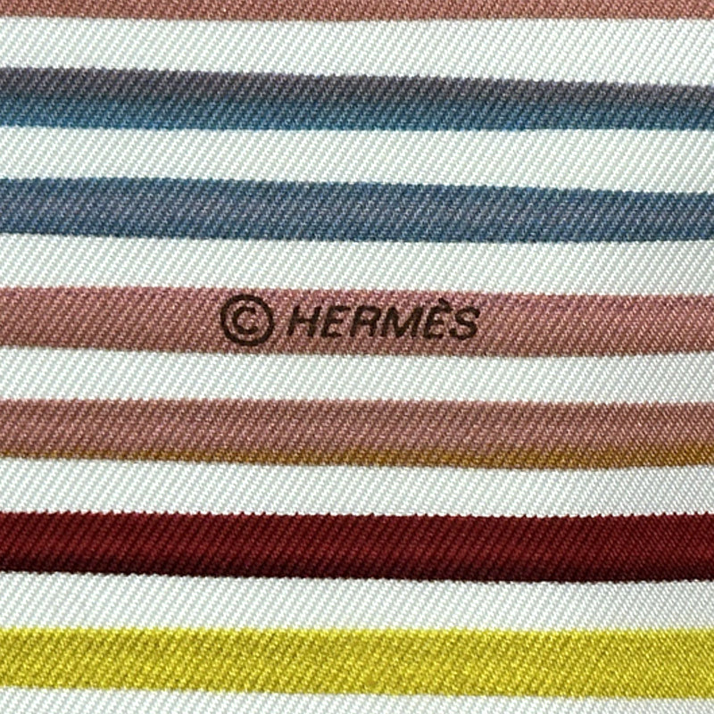 HERMES エルメス カレ90 FAUBOURG EXPRESS フォーブルエクスプレス スカーフ ホワイト レインボー シルク レディース 【中古】