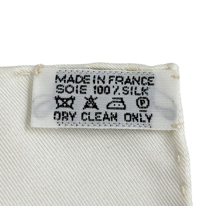 HERMES エルメス カレ90 FAUBOURG EXPRESS フォーブルエクスプレス スカーフ ホワイト レインボー シルク レディース 【中古】