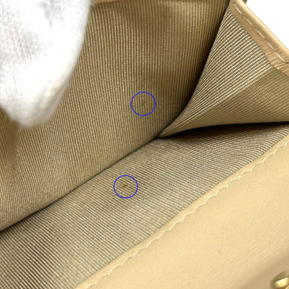 CHANEL シャネル 二つ折り財布 シャネル19 ベージュ ゴールド金具 ラムスキン レディース 【中古】