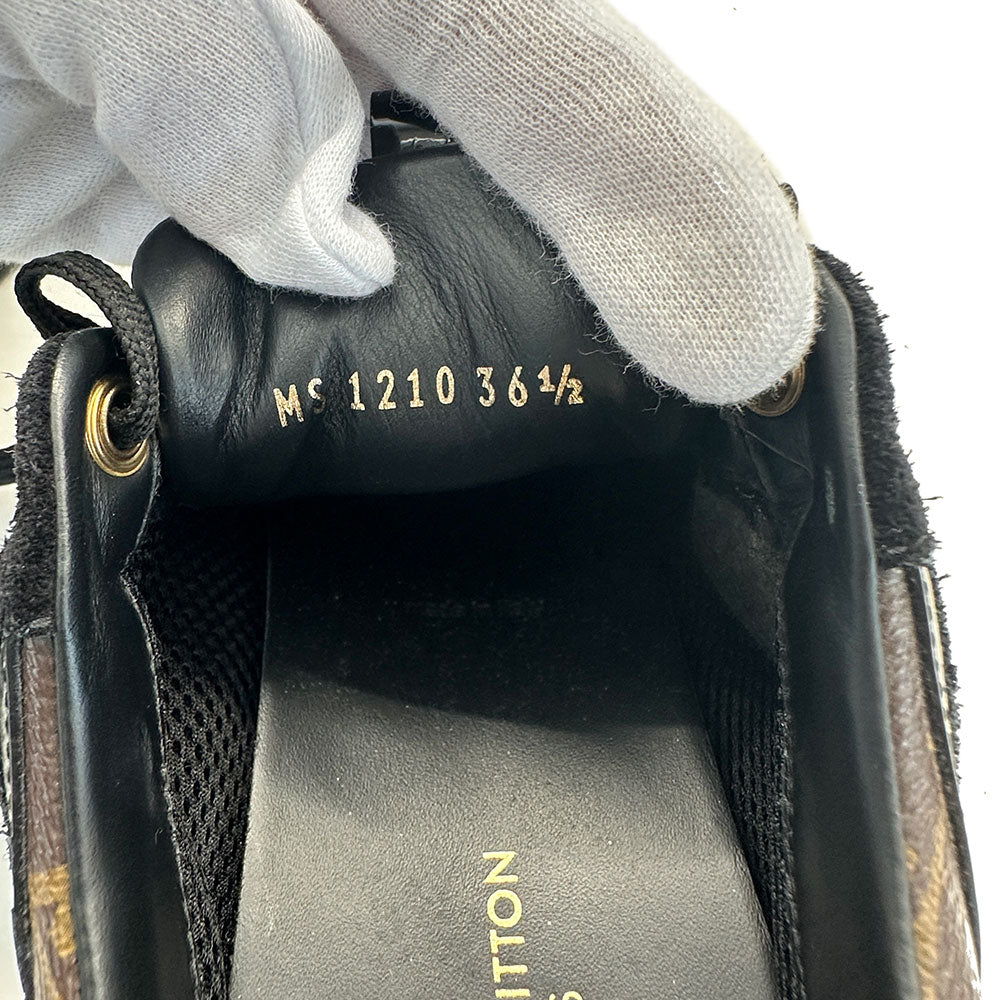 LOUIS VUITTON ルイ・ヴィトン ランウェイ スニーカー ブラック １A3CVW レザー レディース 【中古】
