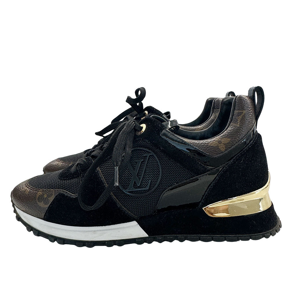 LOUIS VUITTON ルイ・ヴィトン ランウェイ スニーカー ブラック １A3CVW レザー レディース 【中古】