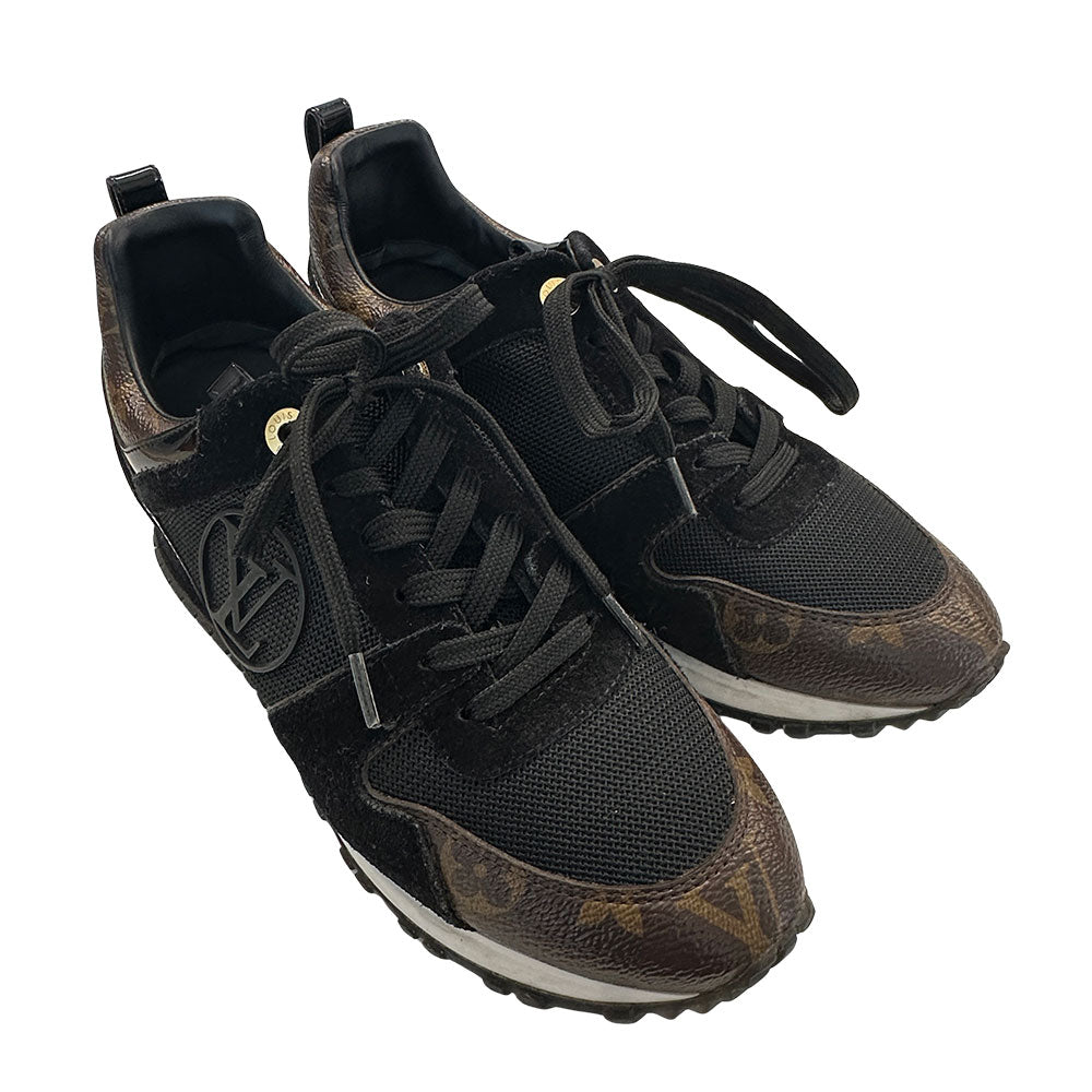 LOUIS VUITTON ルイ・ヴィトン ランウェイ スニーカー ブラック １A3CVW レザー レディース 【中古】