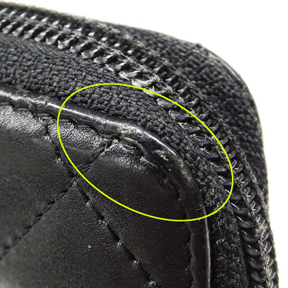 CHANEL シャネル 長財布 カンボン ブラック シルバー金具 ラムスキン レディース 【中古】