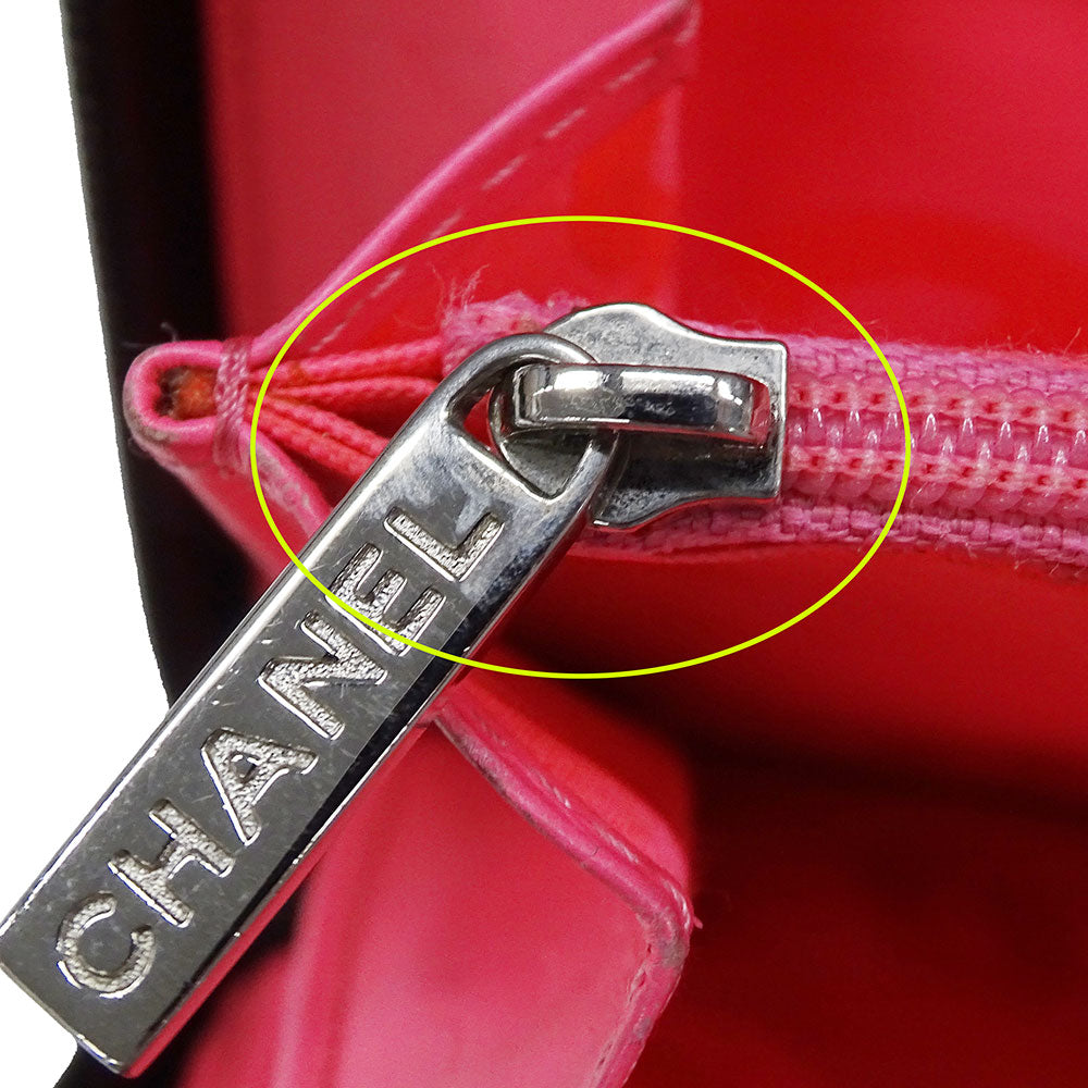 CHANEL シャネル 長財布 カンボン ブラック シルバー金具 ラムスキン レディース 【中古】