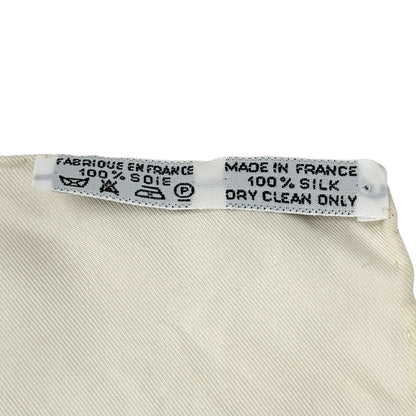 HERMES エルメス カレ90 PLUMES par Henride Linares 羽根 スカーフ ホワイト シルク レディース 【中古】