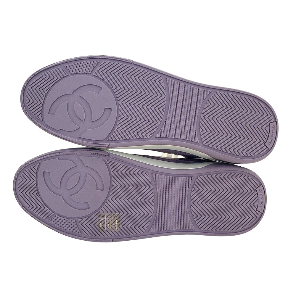 CHANEL シャネル スニーカー パープル キャンバス レディース 【中古】