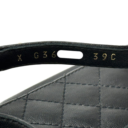 CHANEL シャネル トング サンダル ココマーク 39 25cm ブラック ゴールド金具 レザー レディース 【中古】