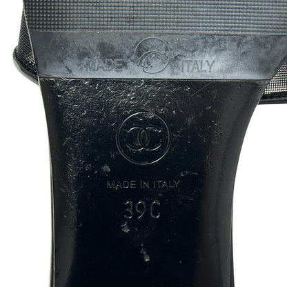 CHANEL シャネル サンダル ココマーク ブラック メッシュ 39 25cm レディース 【中古】