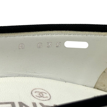 CHANEL シャネル パンプス ココマーク ホワイト ブラック 38 24.5cm グログラン レディース 【中古】