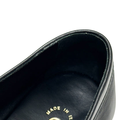 CHANEL シャネル ローファー アイコン ブラック ゴールド金具 38 24.5cm レザー レディース 【中古】