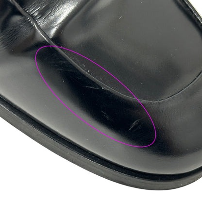PRADA プラダ ローファー トライアングルロゴ ブラック 39 25cm レザー レディース 【中古】