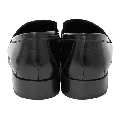 PRADA プラダ ローファー トライアングルロゴ ブラック 39 25cm レザー レディース 【中古】