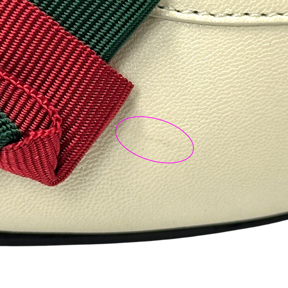 GUCCI グッチ ボウ ミュール シェリー 37 2/1 24.5cm アイボリー ブラック 519569 レザー レディース 【中古】