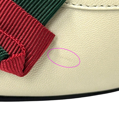 GUCCI グッチ ボウ ミュール シェリー 37 2/1 24.5cm アイボリー ブラック 519569 レザー レディース 【中古】