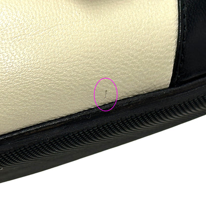 GUCCI グッチ ボウ ミュール シェリー 37 2/1 24.5cm アイボリー ブラック 519569 レザー レディース 【中古】