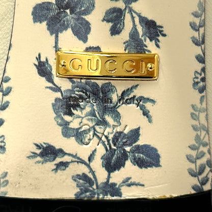 GUCCI グッチ ボウ ミュール シェリー 37 2/1 24.5cm アイボリー ブラック 519569 レザー レディース 【中古】