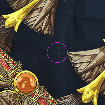 HERMES エルメス カレ90 Caty 古代エジプト スカーフ レッド ブラック シルク レディース 【中古】