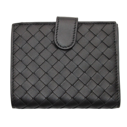 BOTTEGAVENETA ボッテガ・ヴェネタ 二つ折り財布 イントレチャート ブラック レザー メンズ 【中古】