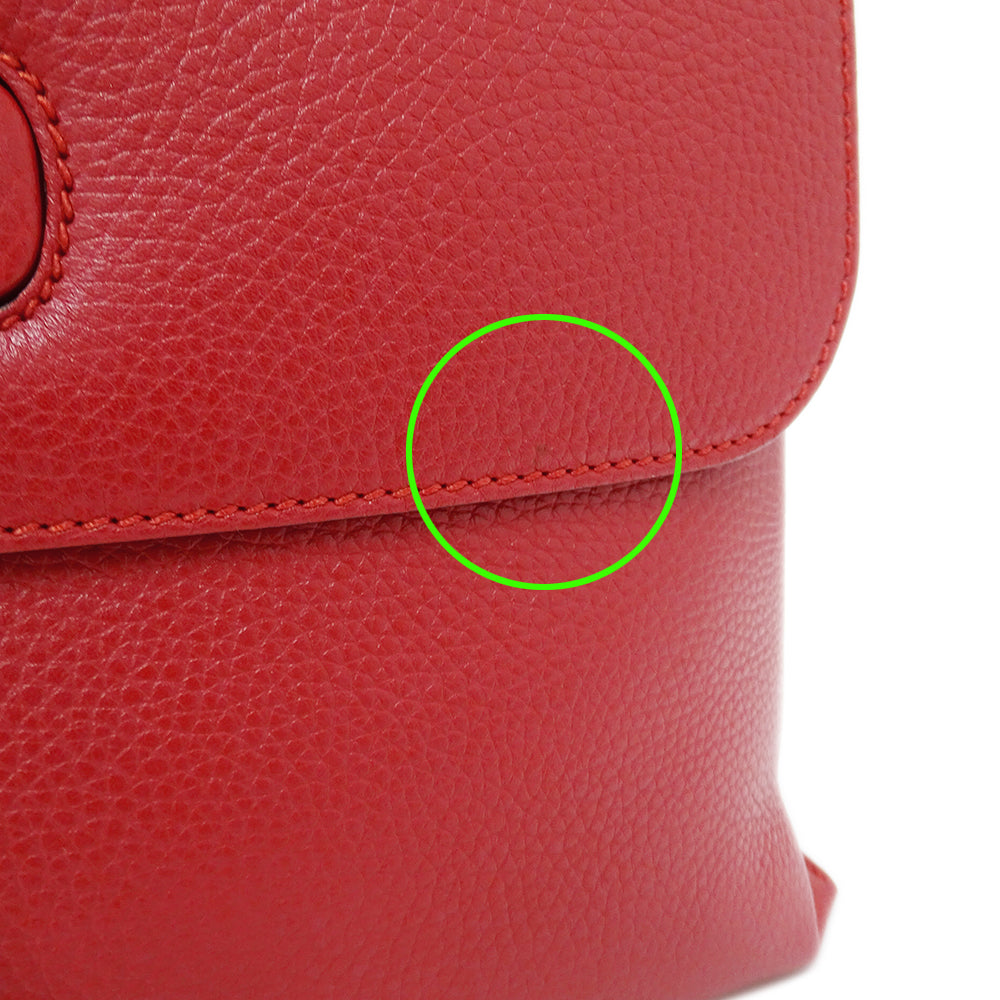 GUCCI グッチ 2wayバッグ バンブー レッド 392013 レザー レディース 【中古】
