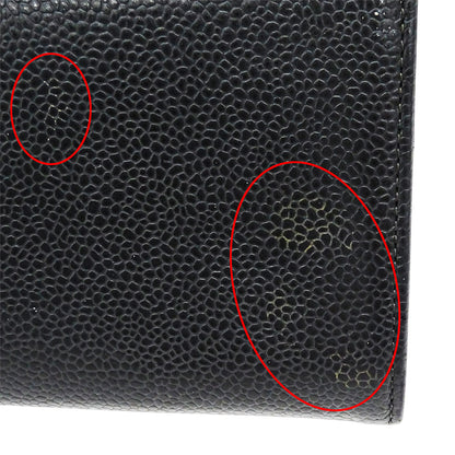 CHANEL シャネル 長財布 チャコールグレー キャビアスキン レディース 【中古】